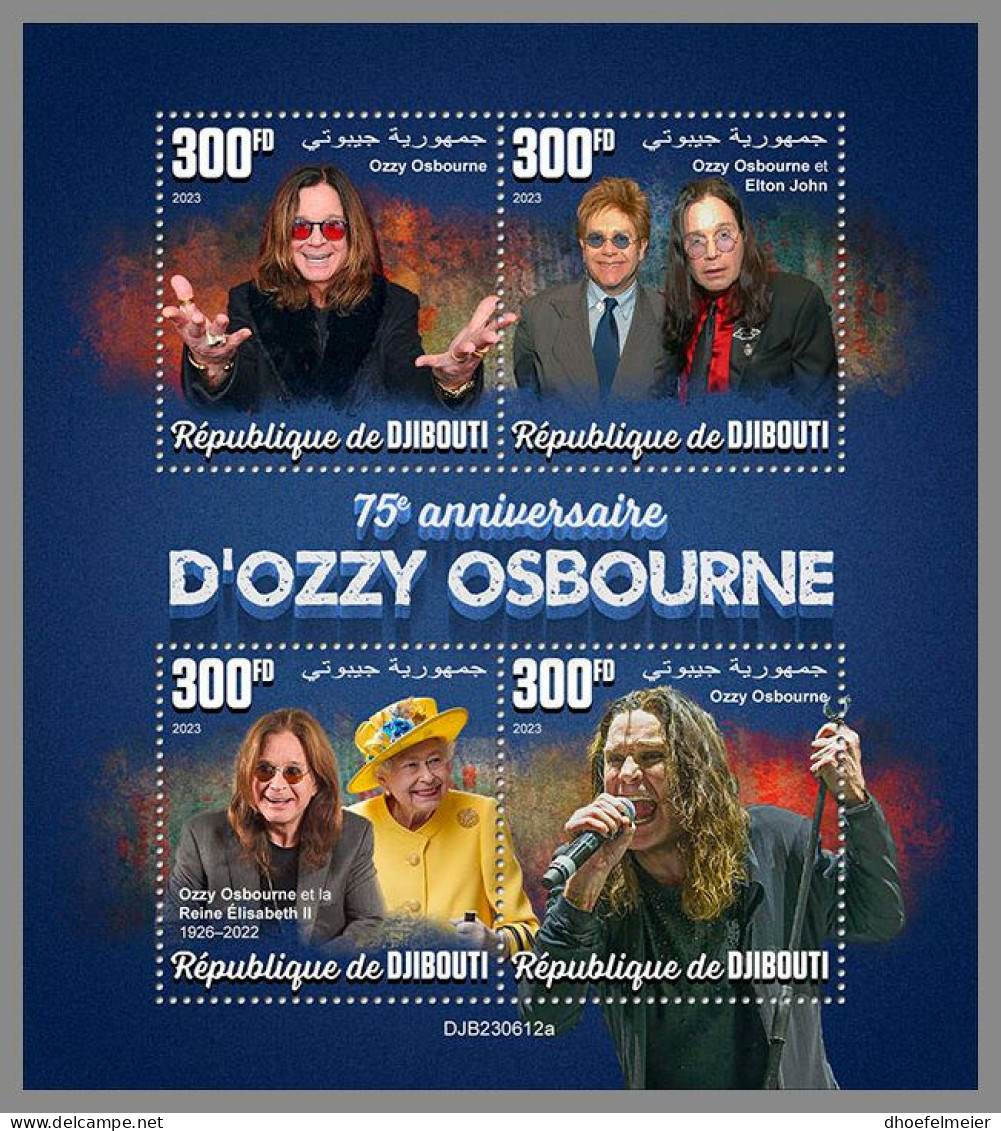 DJIBOUTI 2023 MNH Ozzy Osbourne Music M/S – OFFICIAL ISSUE – DHQ2416 - Musique
