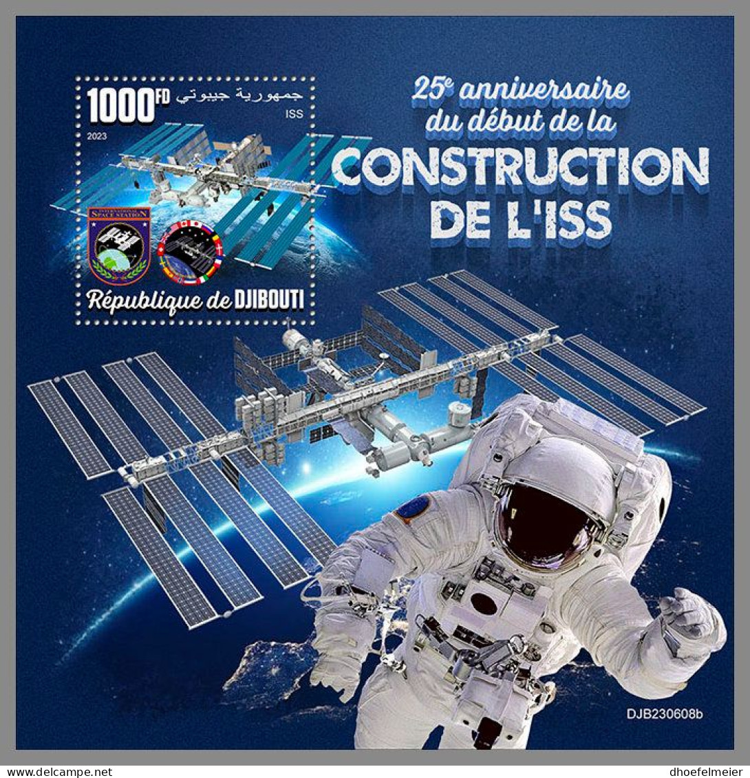 DJIBOUTI 2023 MNH 25 Years ISS Space Raumfahrt S/S – OFFICIAL ISSUE – DHQ2416 - Afrique