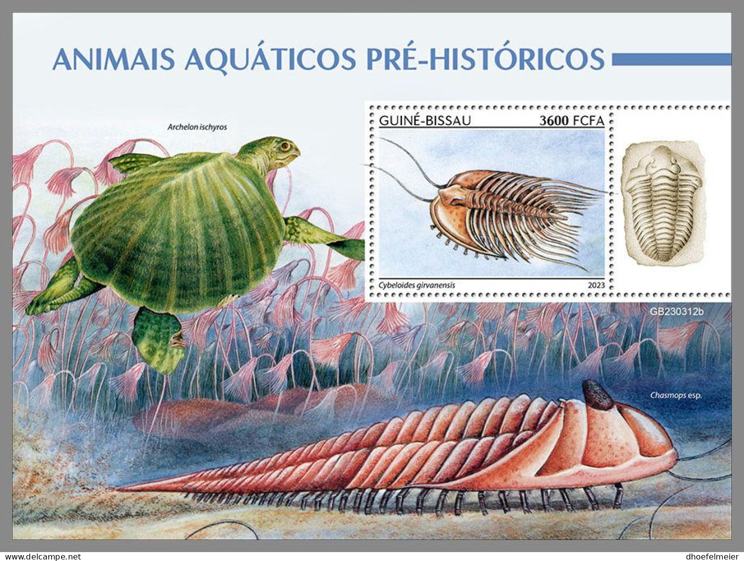 GUINEA-BISSAU 2023 MNH Preh. Water Animals Wassersaurier S/S – OFFICIAL ISSUE – DHQ2416 - Preistorici