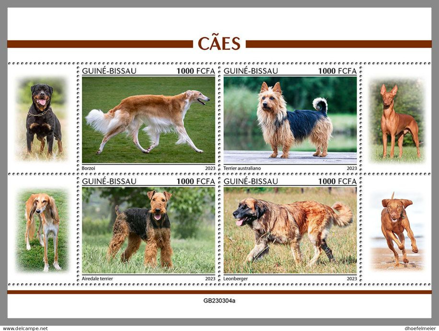 GUINEA-BISSAU 2023 MNH Dogs Hunde M/S – OFFICIAL ISSUE – DHQ2416 - Honden