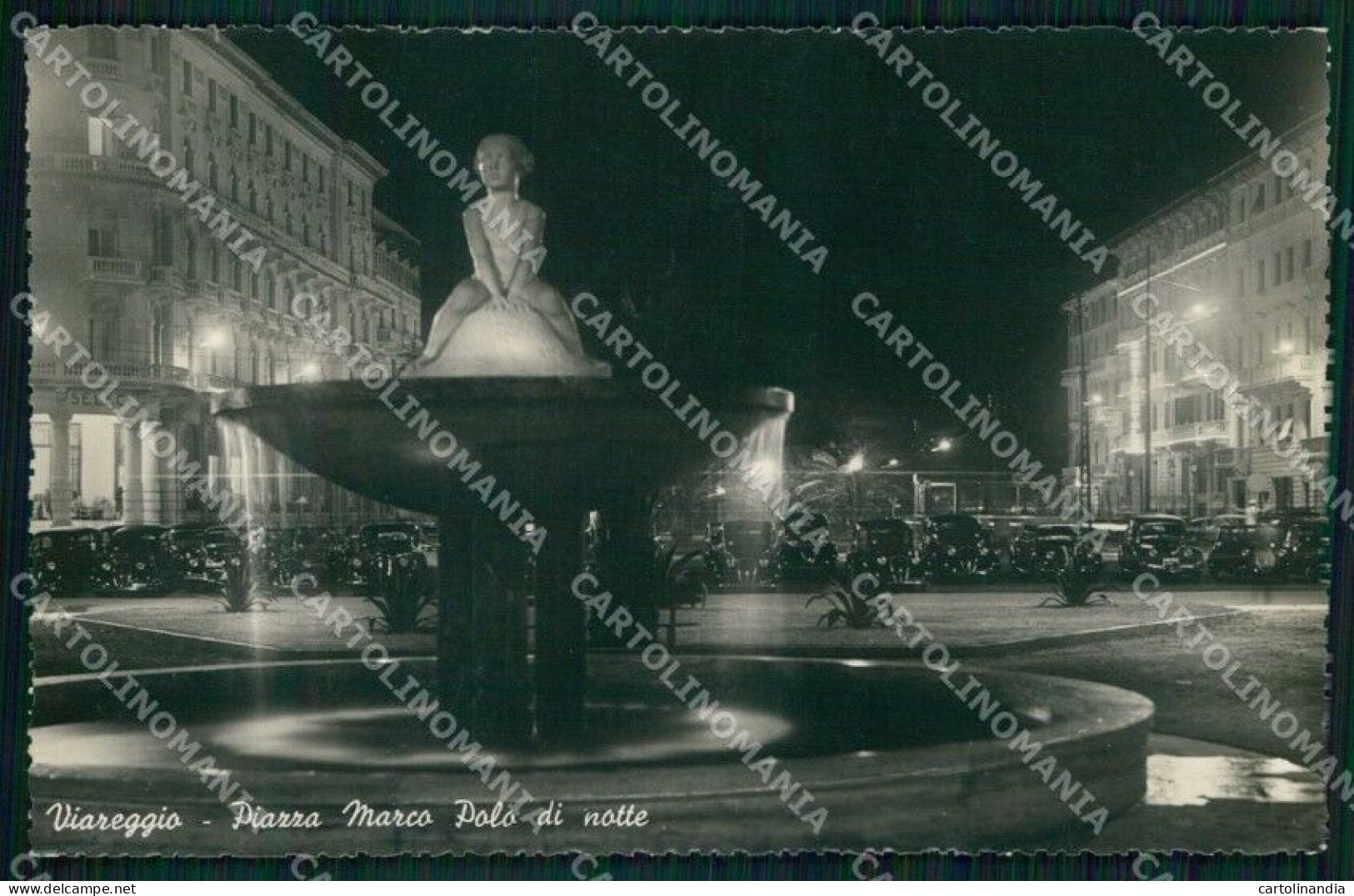 Lucca Viareggio Piazza Marco Polo Notte Foto Cartolina RT2034 - Lucca