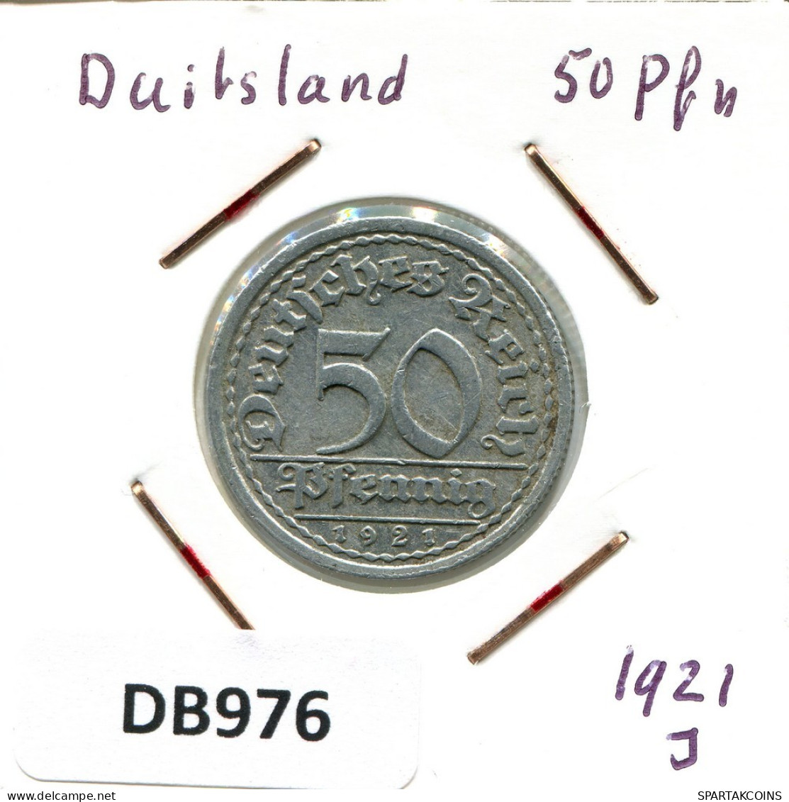 50 PFENNIG 1921 J ALEMANIA Moneda GERMANY #DB976.E.A - 50 Renten- & 50 Reichspfennig