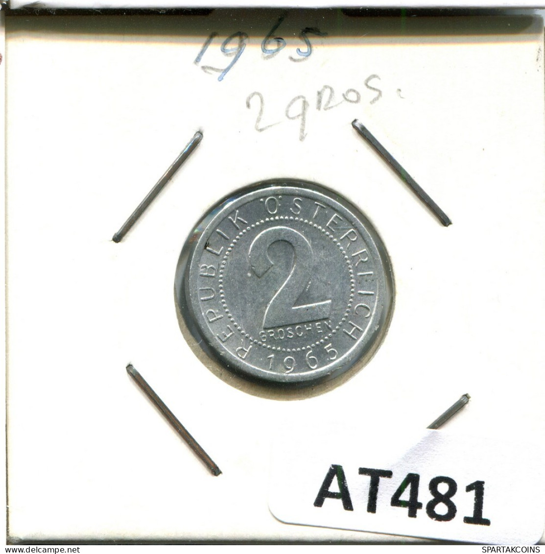 2 GROSCHEN 1965 ÖSTERREICH AUSTRIA Münze #AT481.D.A - Oostenrijk