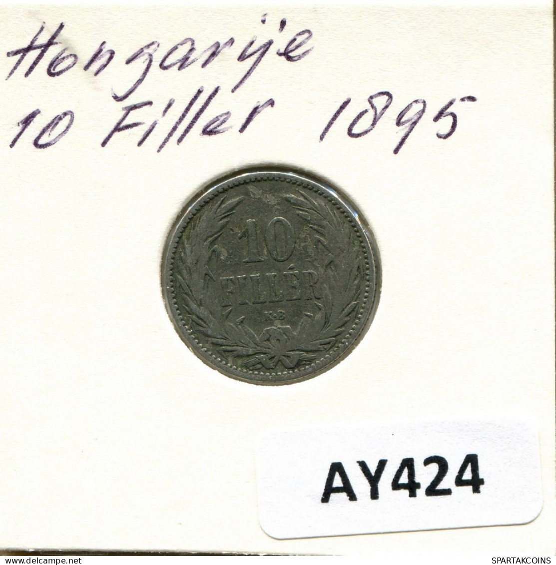 10 FILLER 1895 HONGRIE HUNGARY Pièce #AY424.F.A - Ungheria