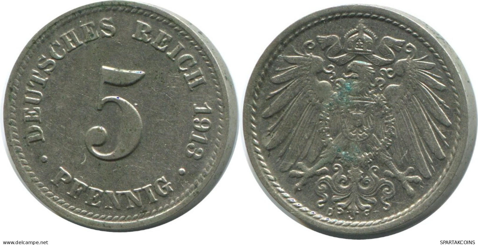 5 PFENNIG 1913 D ALEMANIA Moneda GERMANY #AE636.E.A - 5 Pfennig