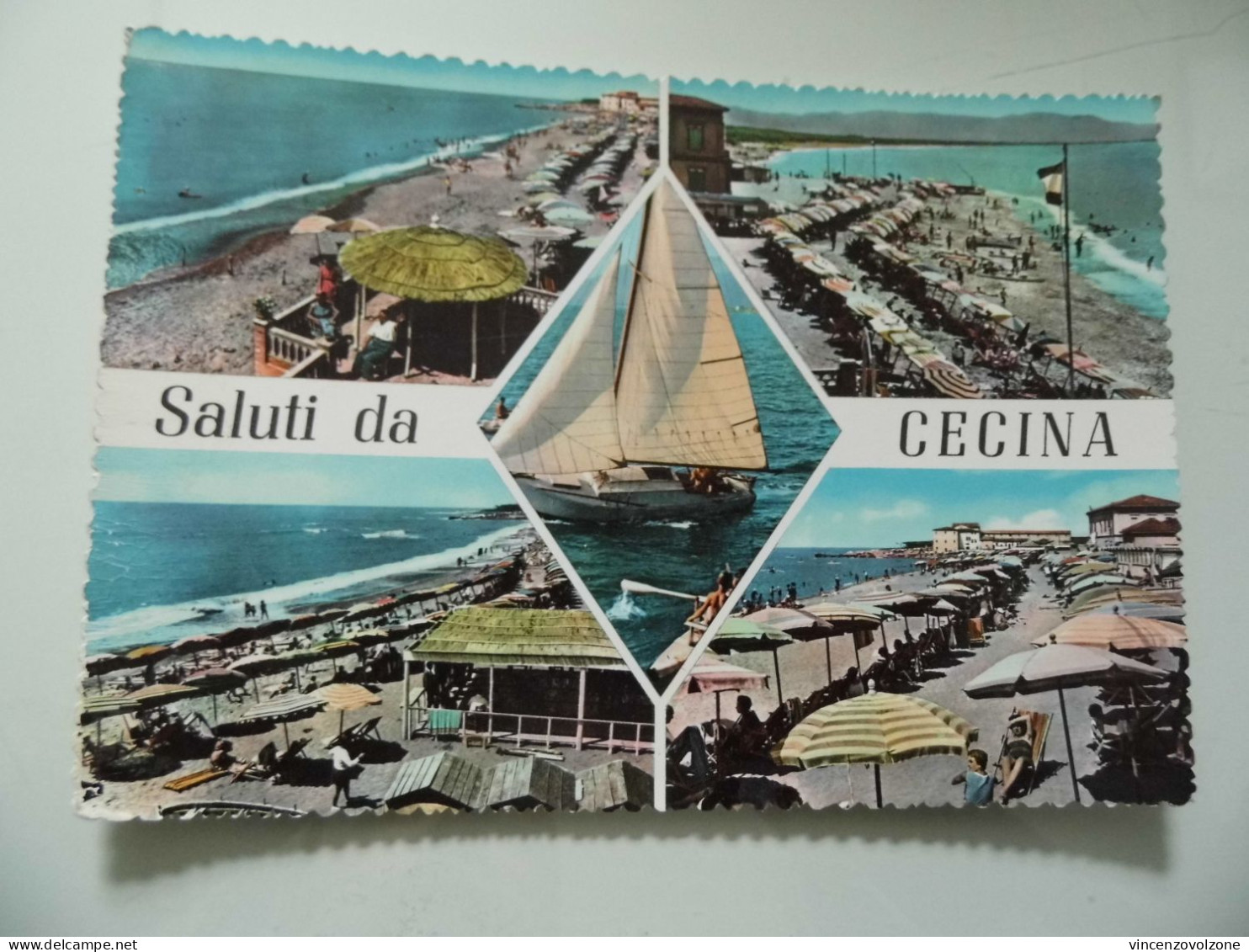 Cartolina Viaggiata "Saluti Da CECINA"   Vedutine 1959 - Livorno