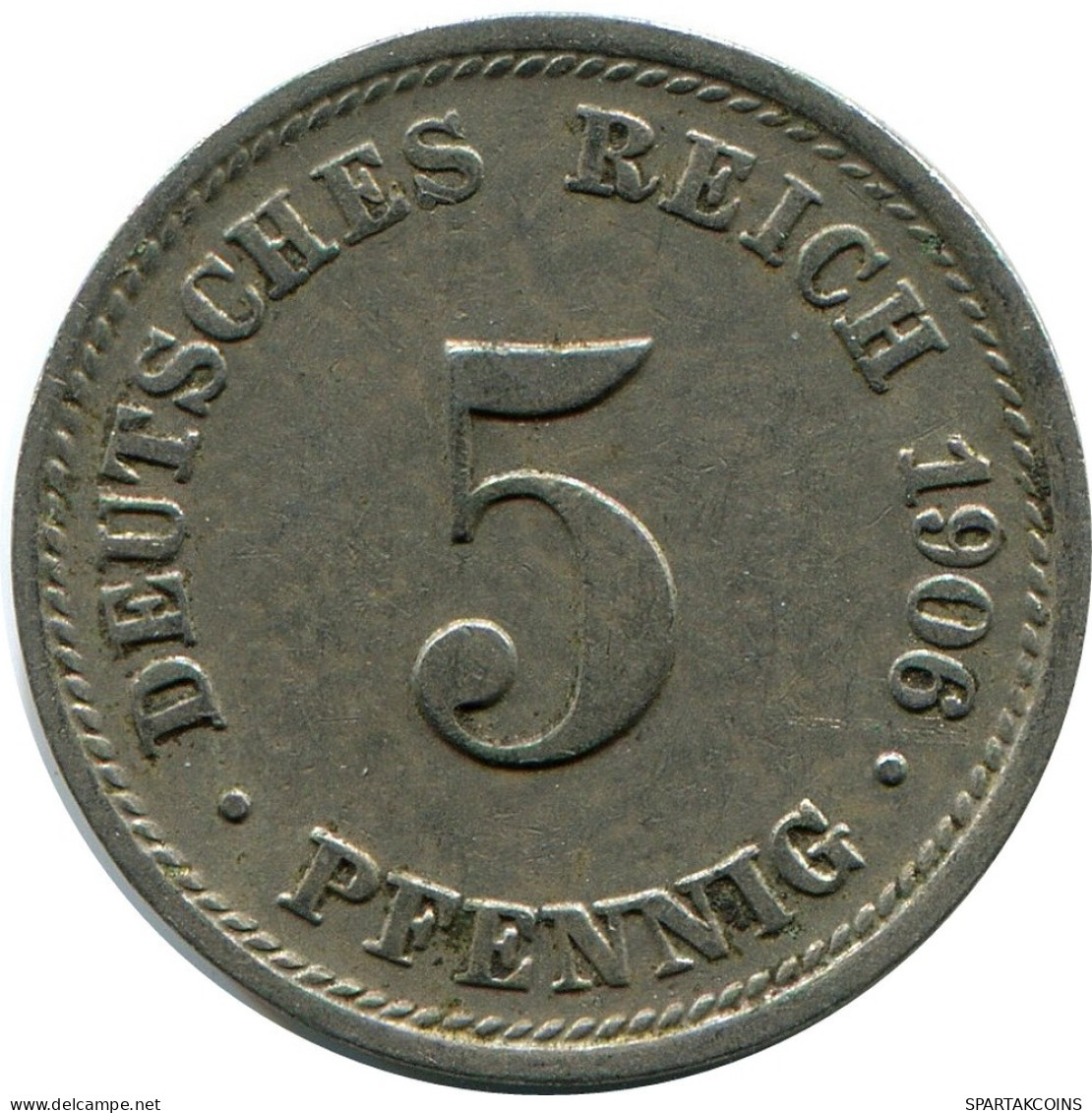 5 PFENNIG 1906 D DEUTSCHLAND Münze GERMANY #DB154.D.A - 5 Pfennig