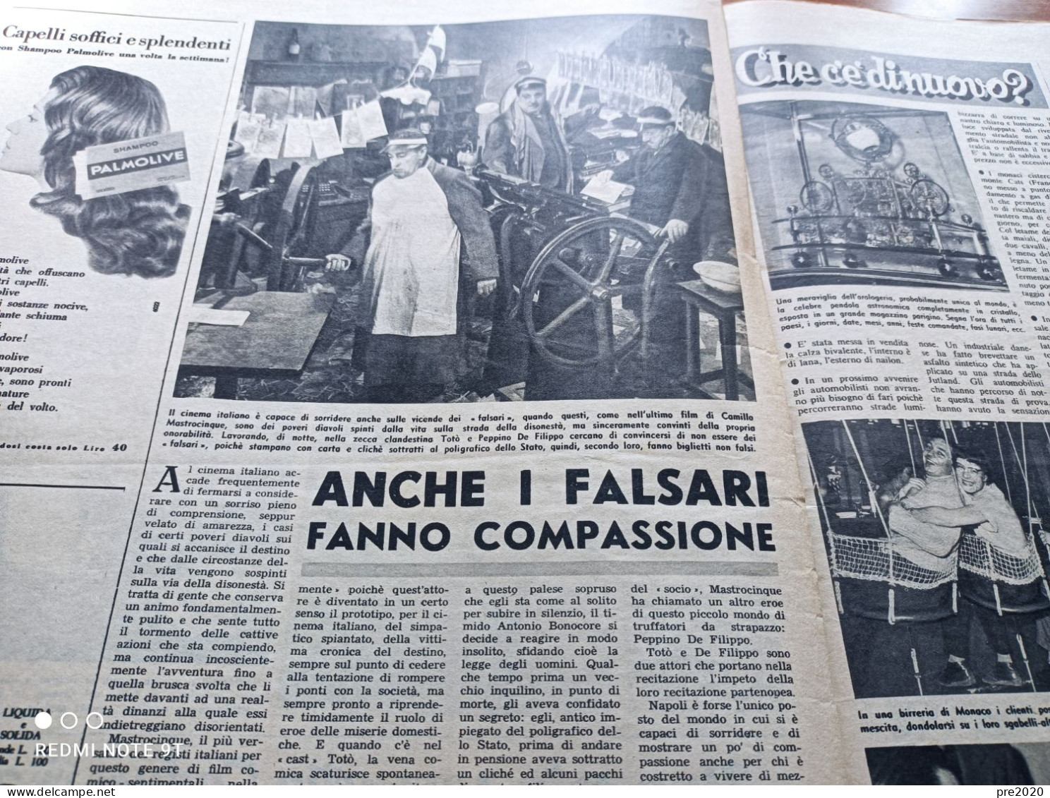 TRIBUNA ILLUSTRATA 1956 PONTOGLIO CATANZARO SIANO TOTO’ E PEPPINO DE FILIPPO - Otros & Sin Clasificación