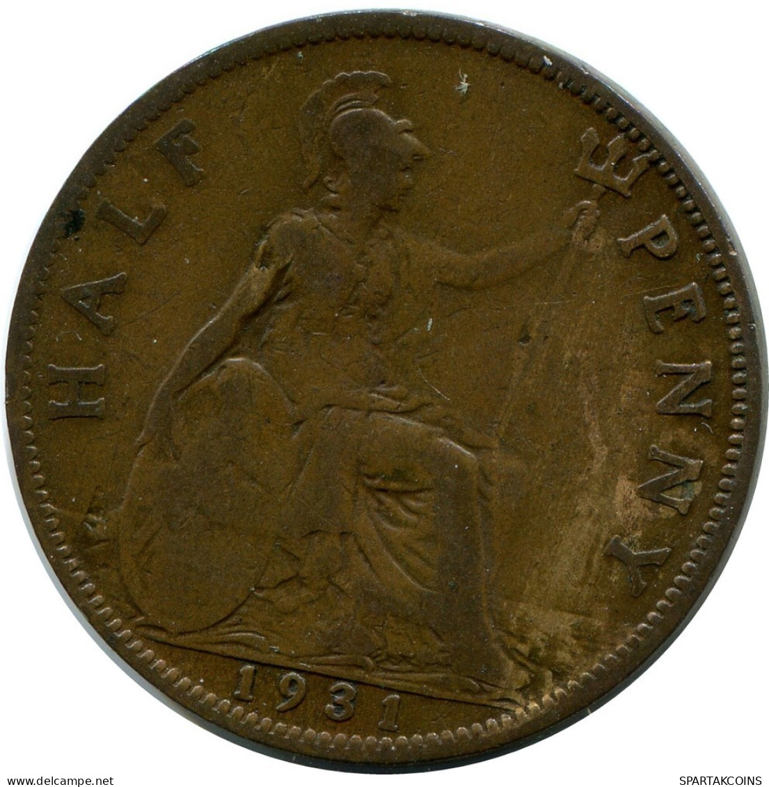 HALF PENNY 1931 UK GROßBRITANNIEN GREAT BRITAIN Münze #BA968.D.A - C. 1/2 Penny