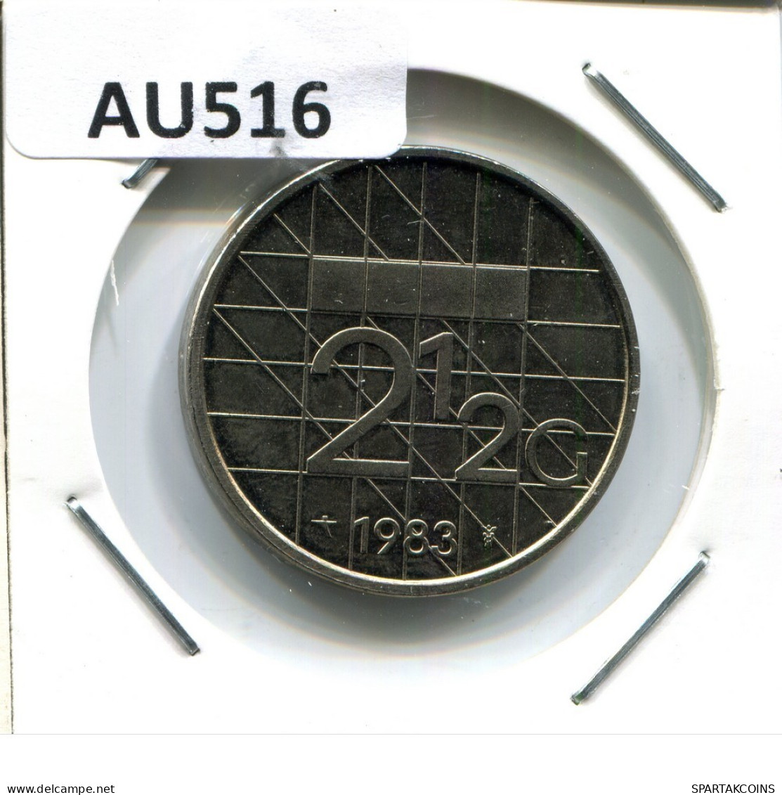 2 1/2 GULDEN 1983 NETHERLANDS Coin #AU516.U.A - 1980-2001 : Beatrix
