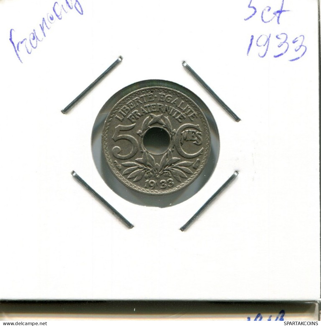 5 CENTIMES 1933 FRANCE Pièce Française #AN788.F.A - 5 Centimes