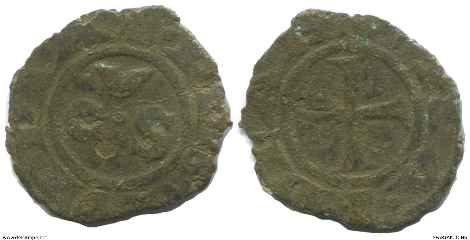 CRUSADER CROSS Authentic Original MEDIEVAL EUROPEAN Coin 0.5g/16mm #AC360.8.D.A - Otros – Europa