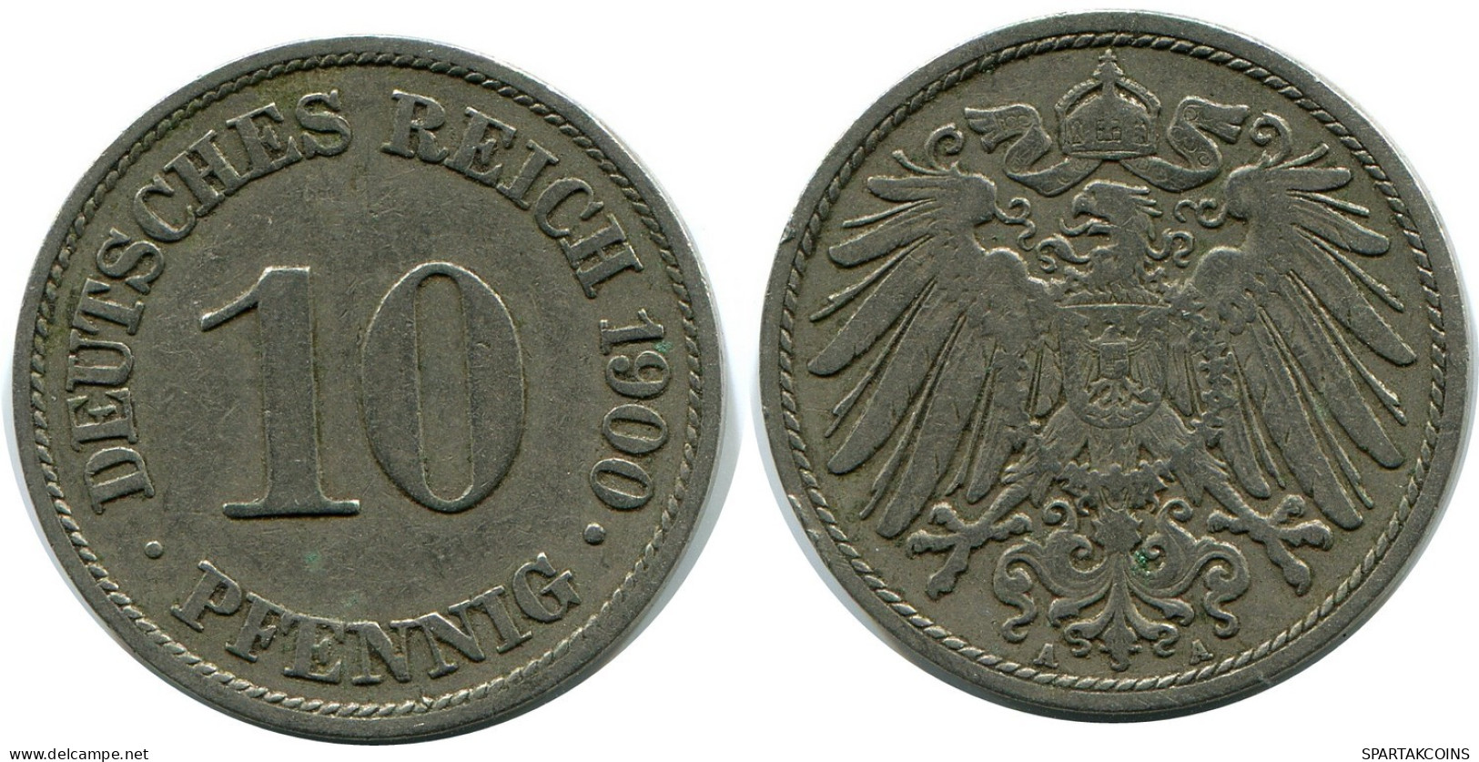 10 PFENNIG 1900 A GERMANY Coin #DB276.U.A - 10 Pfennig
