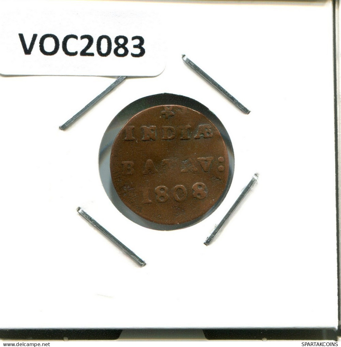 1808 BATAVIA VOC 1/2 DUIT INDES NÉERLANDAIS NETHERLANDS Koloniale Münze #VOC2083.10.F.A - Niederländisch-Indien