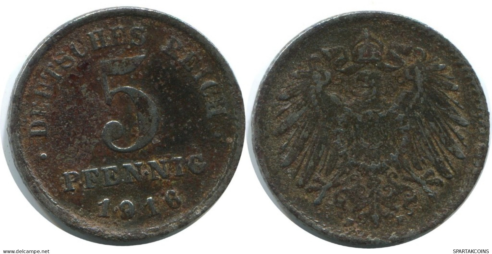 5 PFENNIG 1916 F GERMANY Coin #AE302.U.A - 5 Pfennig
