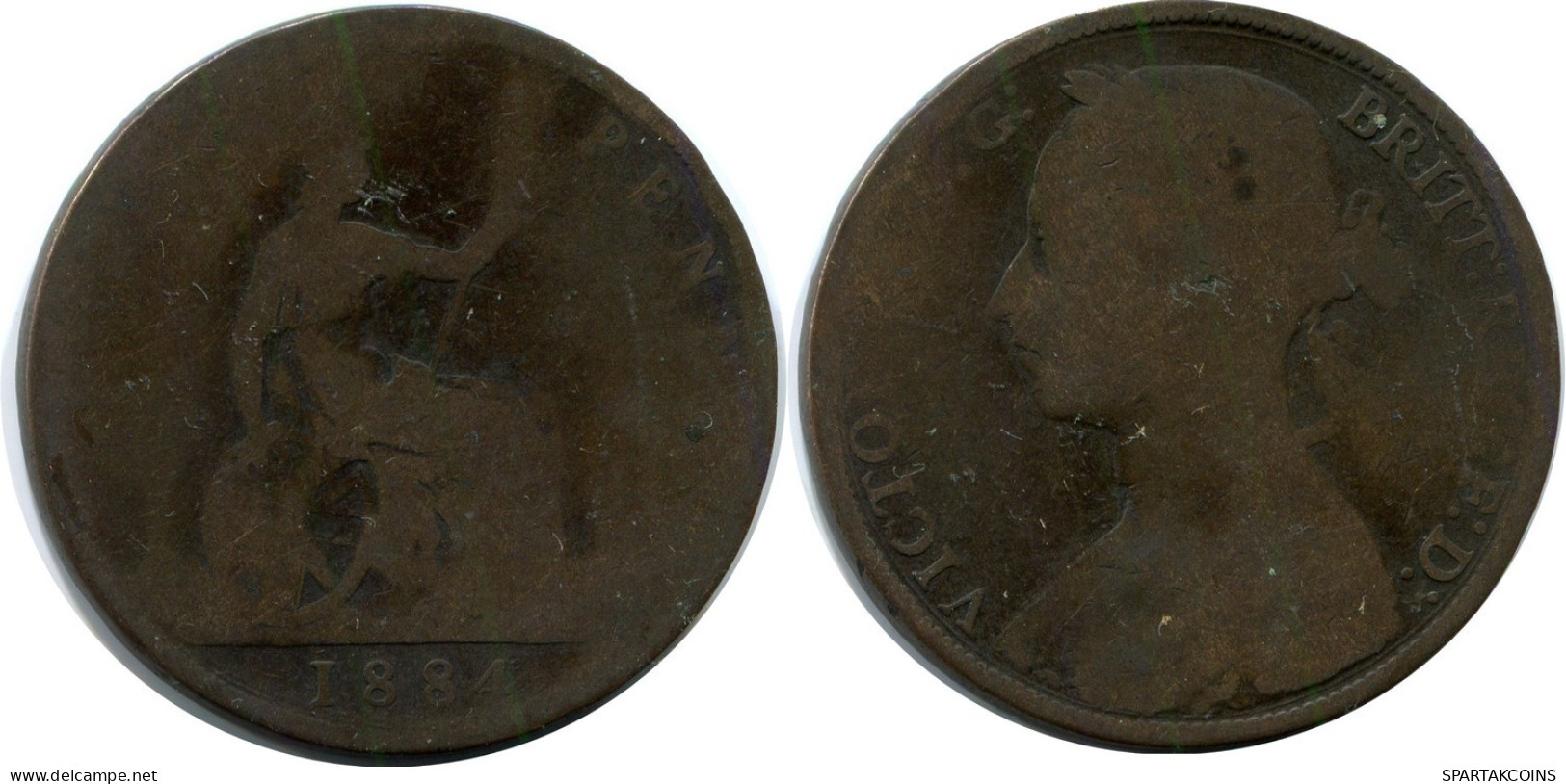 PENNY 1884 UK GBAN BRETAÑA GREAT BRITAIN Moneda #AZ776.E.A - D. 1 Penny