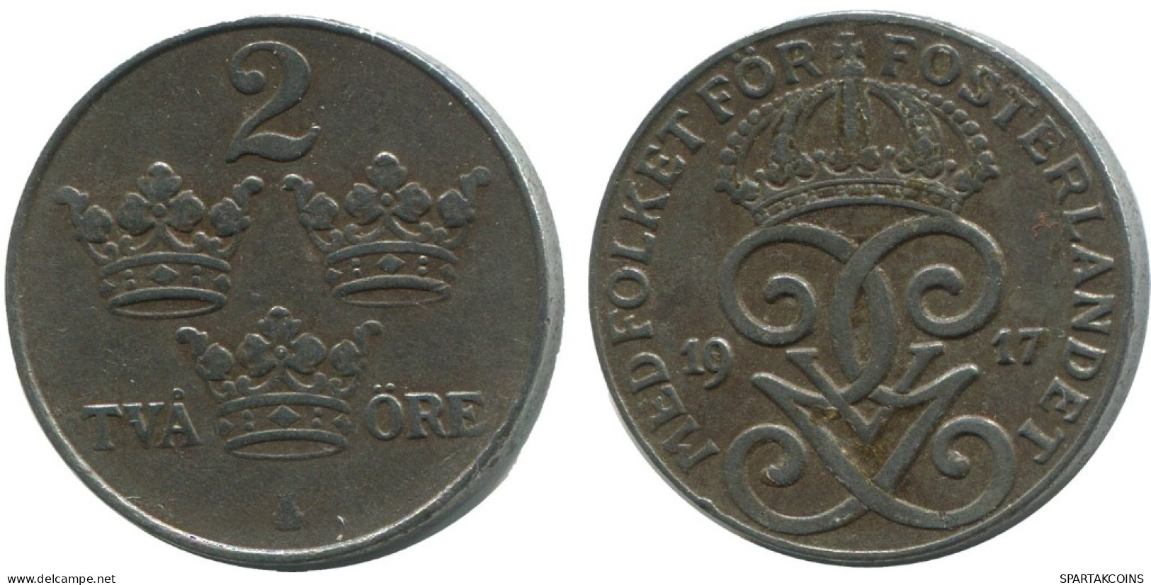 2 ORE 1917 SUECIA SWEDEN Moneda #AC840.2.E.A - Sweden