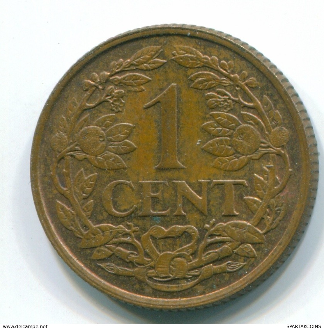 1 CENT 1961 NIEDERLÄNDISCHE ANTILLEN Bronze Fish Koloniale Münze #S11057.D.A - Niederländische Antillen