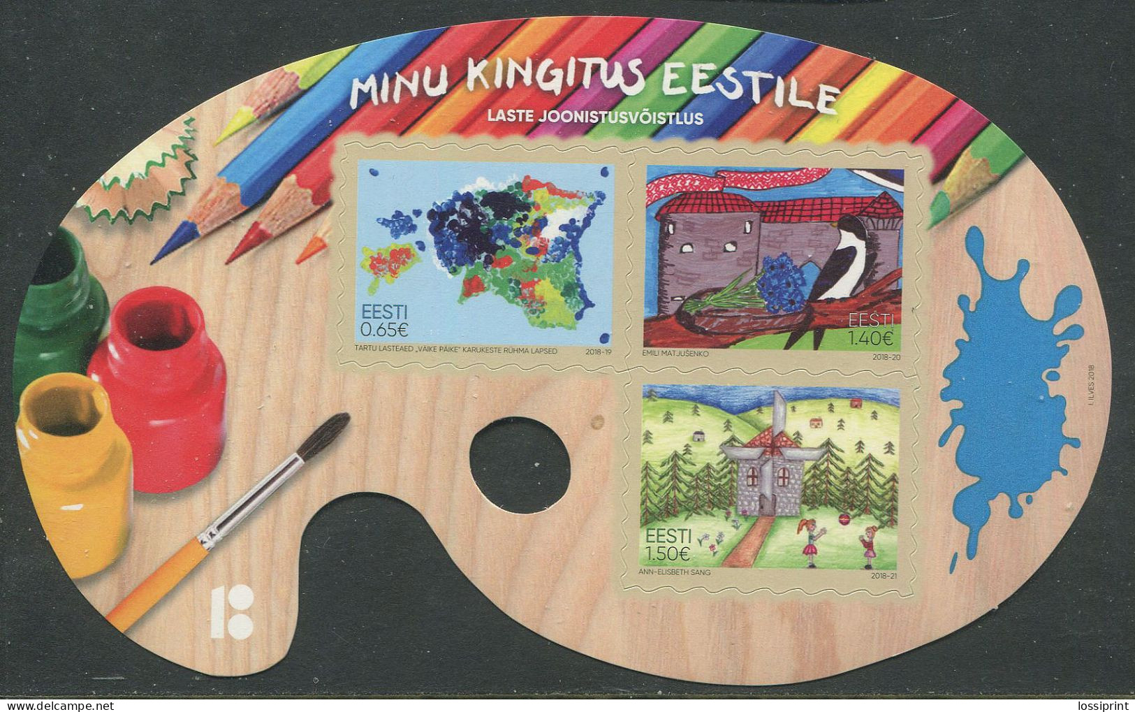 Estonia:Unused Block My Gift To Estonia - Kids Drawing Competition, 2018, MNH - Estonie