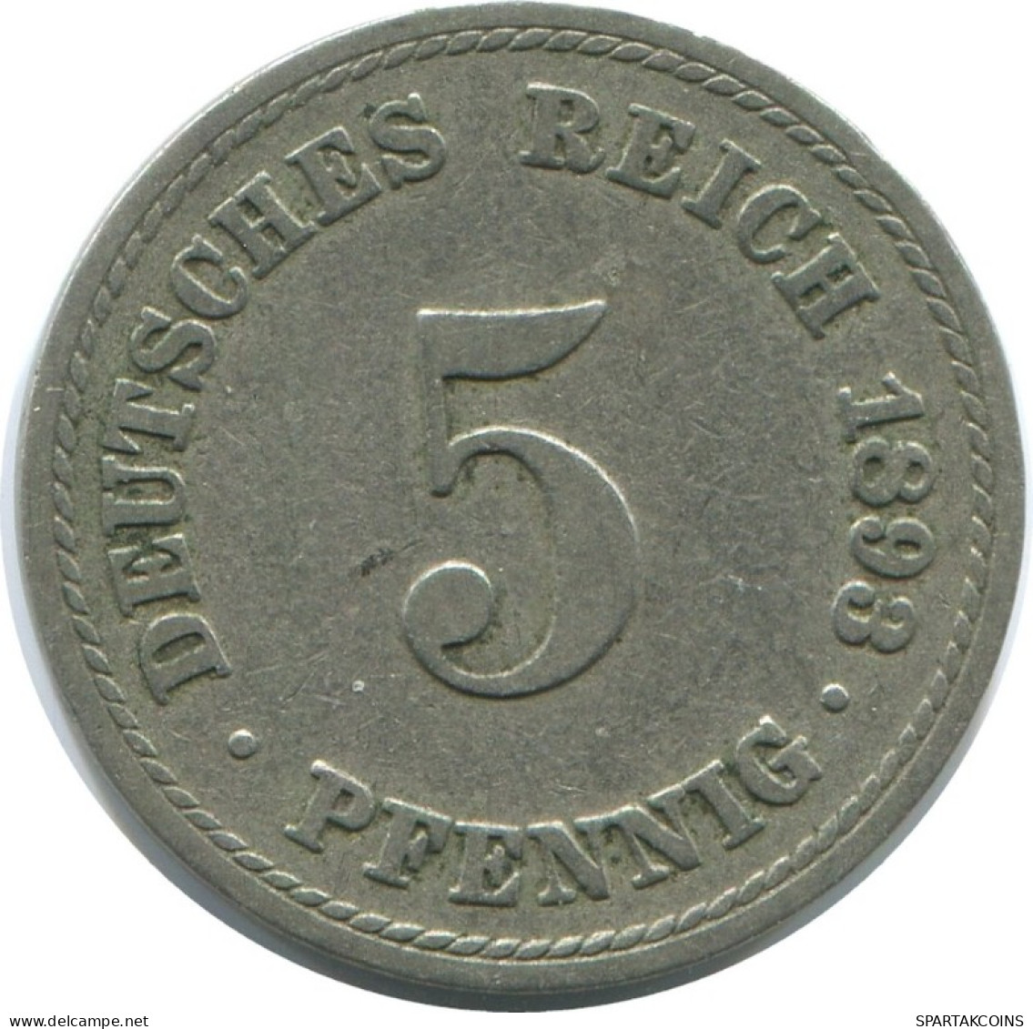 5 PFENNIG 1893 A ALLEMAGNE Pièce GERMANY #AE687.F.A - 5 Pfennig