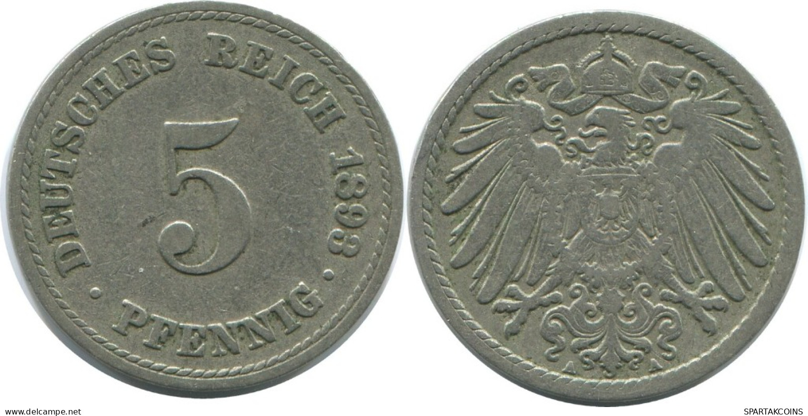 5 PFENNIG 1893 A ALLEMAGNE Pièce GERMANY #AE687.F.A - 5 Pfennig