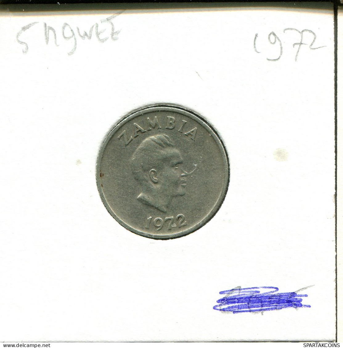 5 NGWEE 1972 ZAMBIA Moneda #AT072.E.A - Sambia