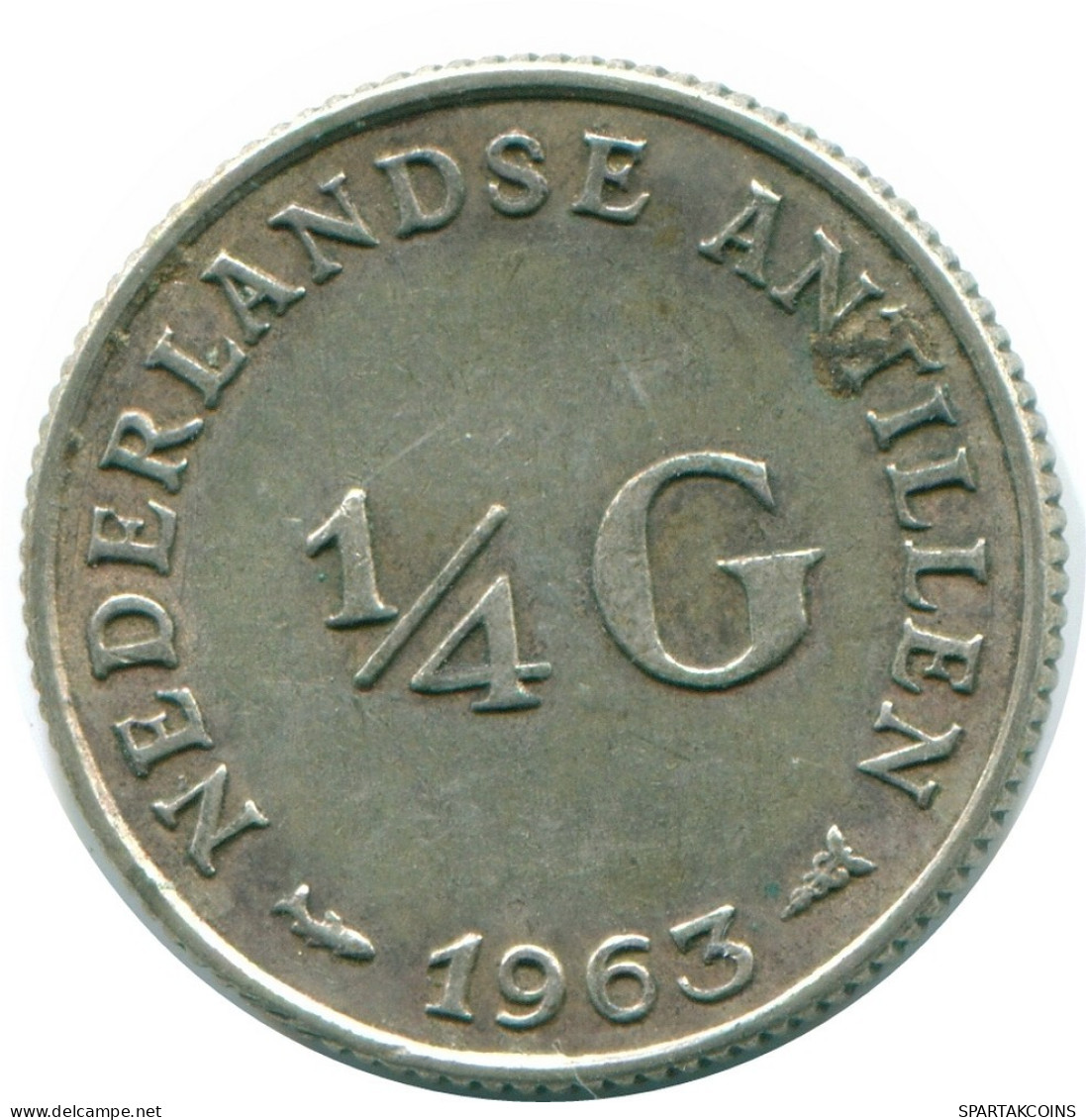 1/4 GULDEN 1963 ANTILLAS NEERLANDESAS PLATA Colonial Moneda #NL11231.4.E.A - Antilles Néerlandaises
