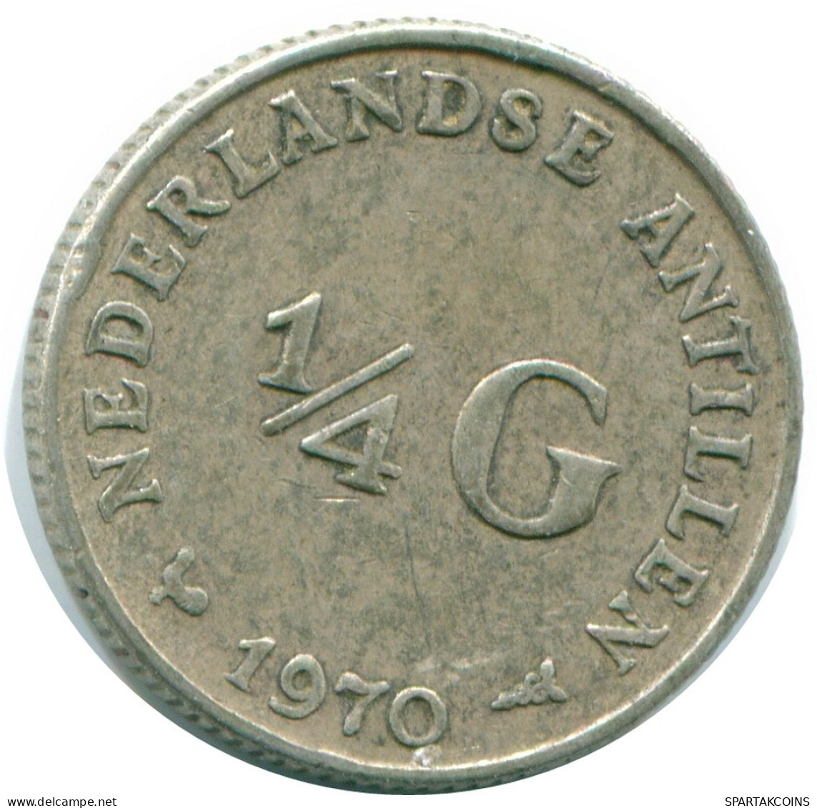 1/4 GULDEN 1970 ANTILLAS NEERLANDESAS PLATA Colonial Moneda #NL11673.4.E.A - Antilles Néerlandaises