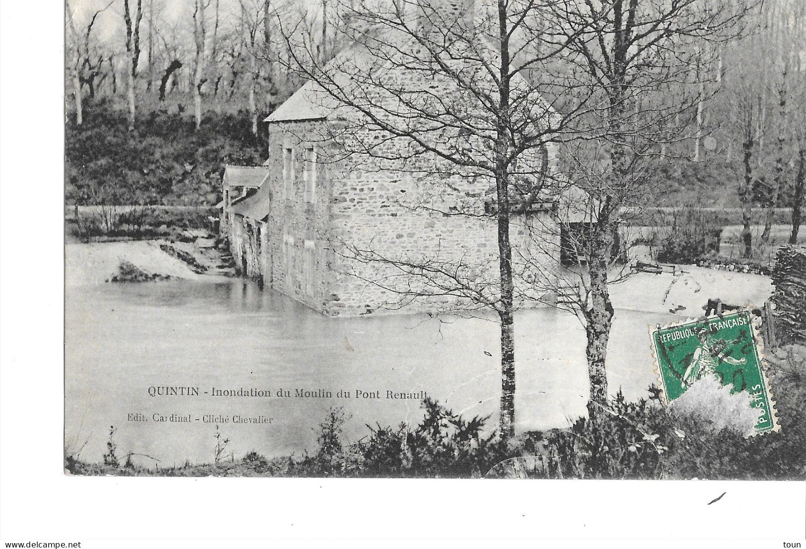 Quintin - Inondation Du Moulin Du Pont Renault - Edit. Cardinal - Cliché Chevalier - Plénée-Jugon