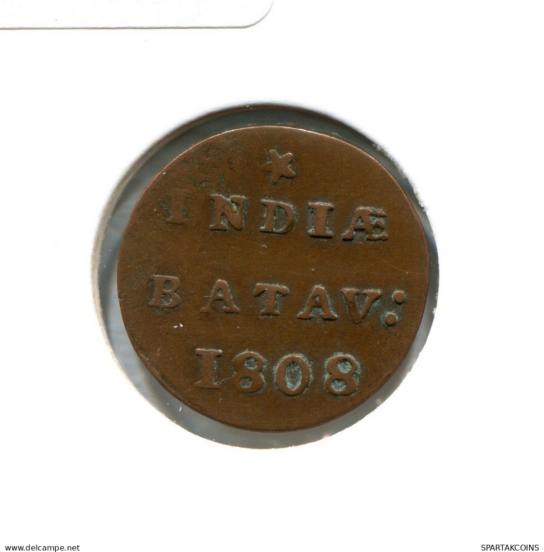 1808 BATAVIA VOC 1/2 DUIT NEERLANDÉS NETHERLANDS INDIES #VOC2127.10.E.A - Indes Neerlandesas