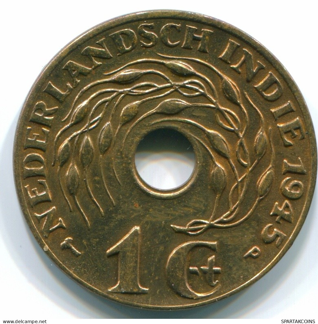 1 CENT 1945 P INDIAS ORIENTALES DE LOS PAÍSES BAJOS INDONESIA Bronze #S10466.E.A - Niederländisch-Indien