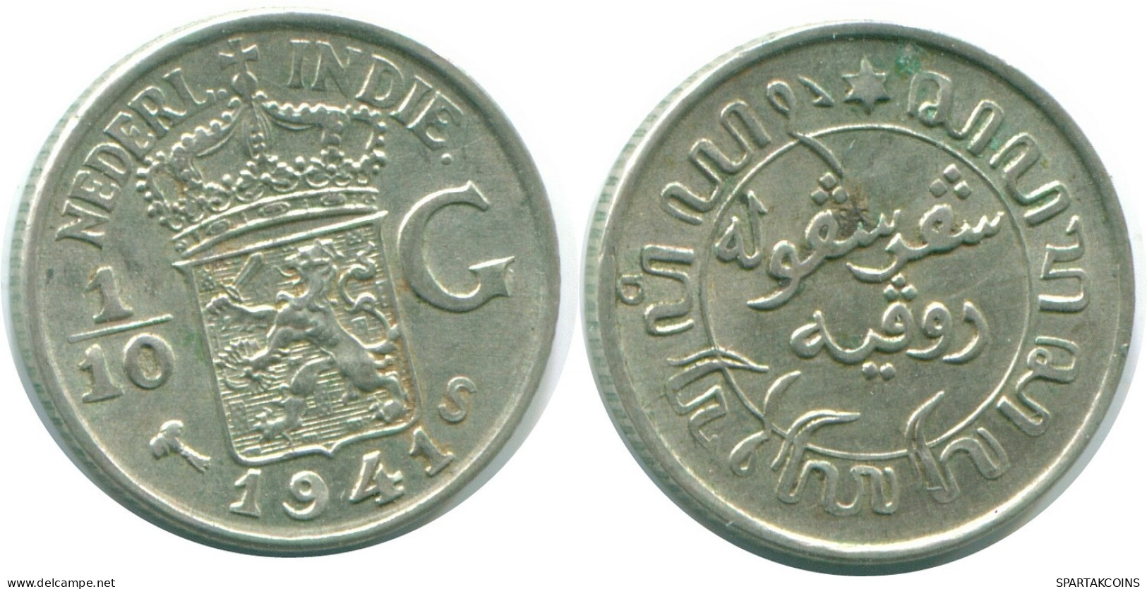 1/10 GULDEN 1941 S NETHERLANDS EAST INDIES SILVER Colonial Coin #NL13634.3.U.A - Indes Neerlandesas