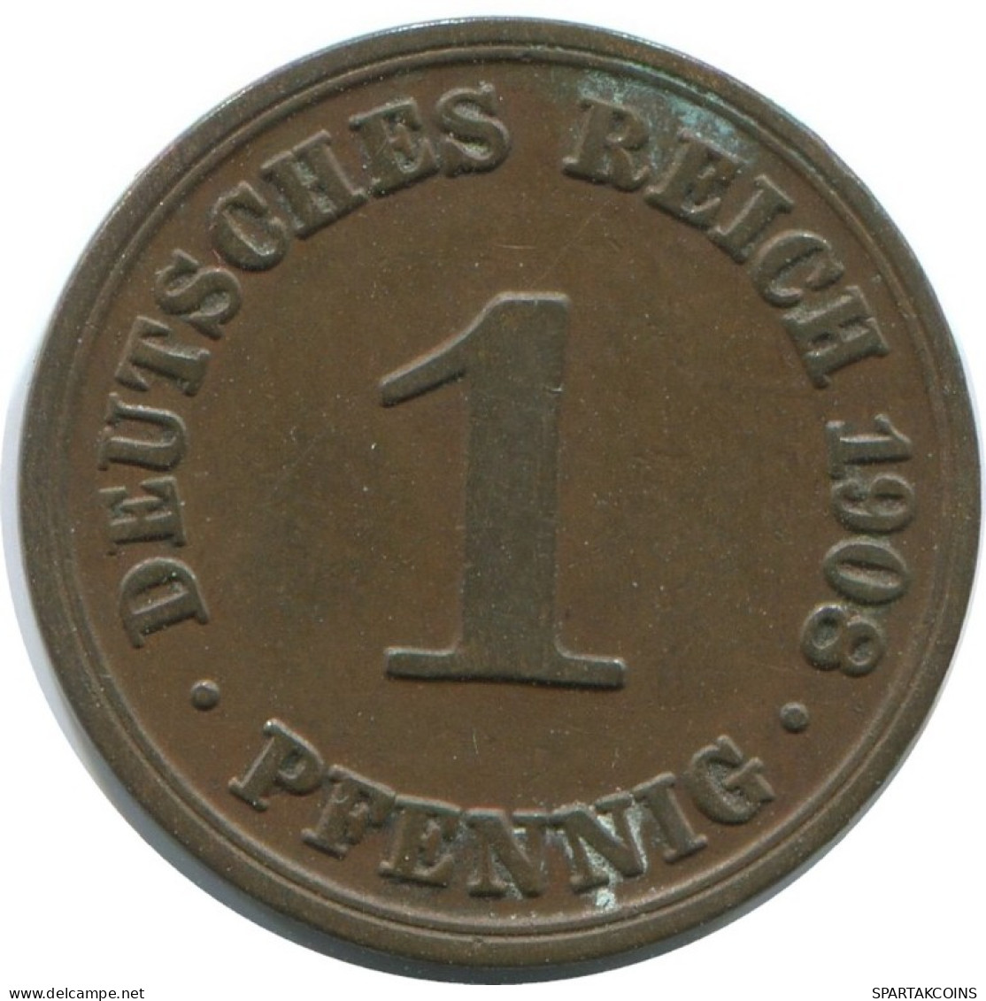 1 PFENNIG 1908 A ALEMANIA Moneda GERMANY #AE604.E.A - 1 Pfennig