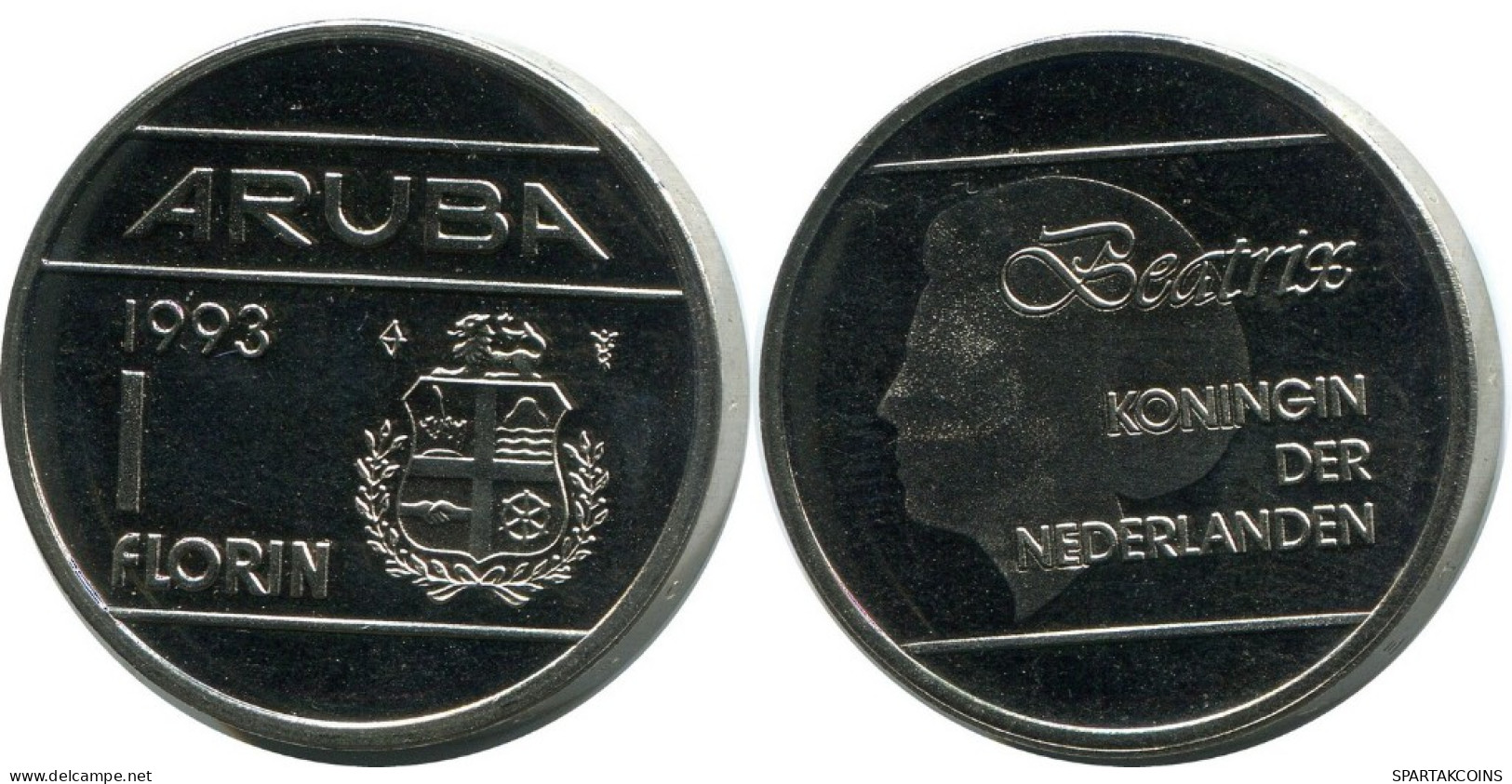 1 FLORIN 1993 ARUBA Moneda (From BU Mint Set) #AH024.E.A - Aruba