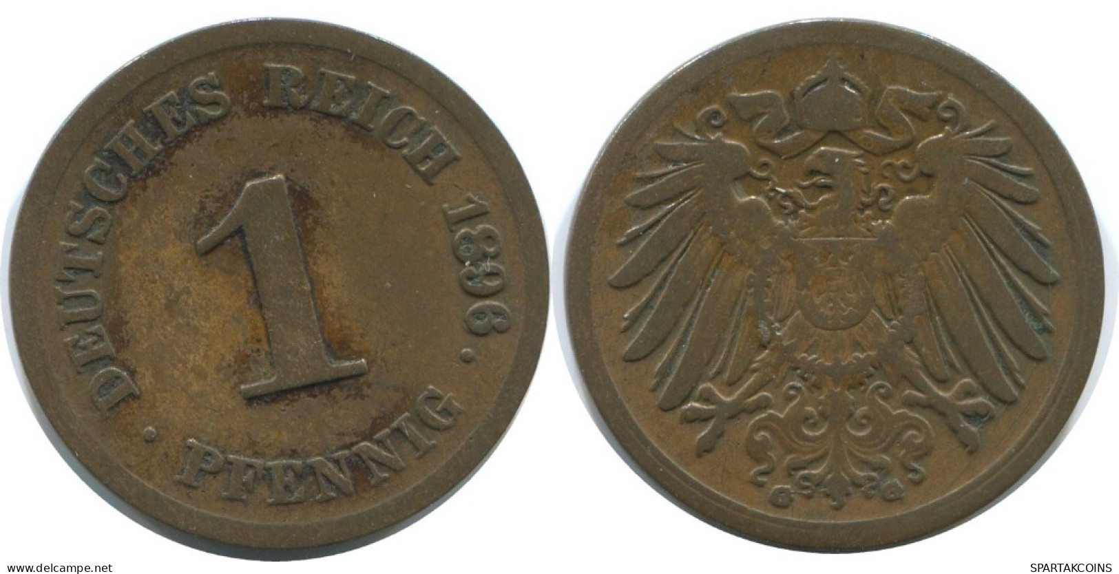1 PFENNIG 1896 G DEUTSCHLAND Münze GERMANY #AE609.D.A - 1 Pfennig