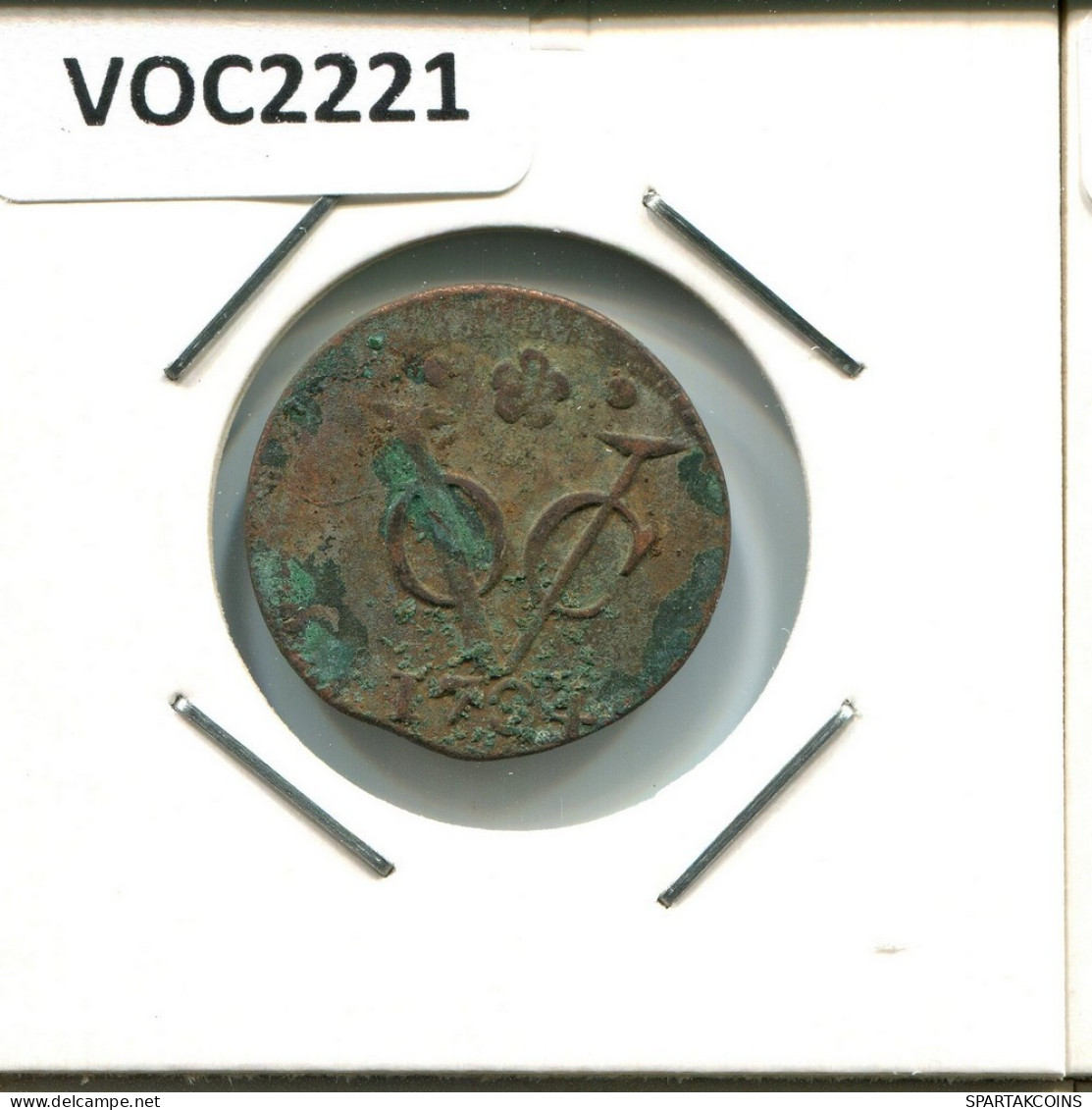 1734 HOLLAND VOC DUIT INDES NÉERLANDAIS NETHERLANDS NEW YORK COLONIAL PENNY #VOC2221.7.F.A - Nederlands-Indië