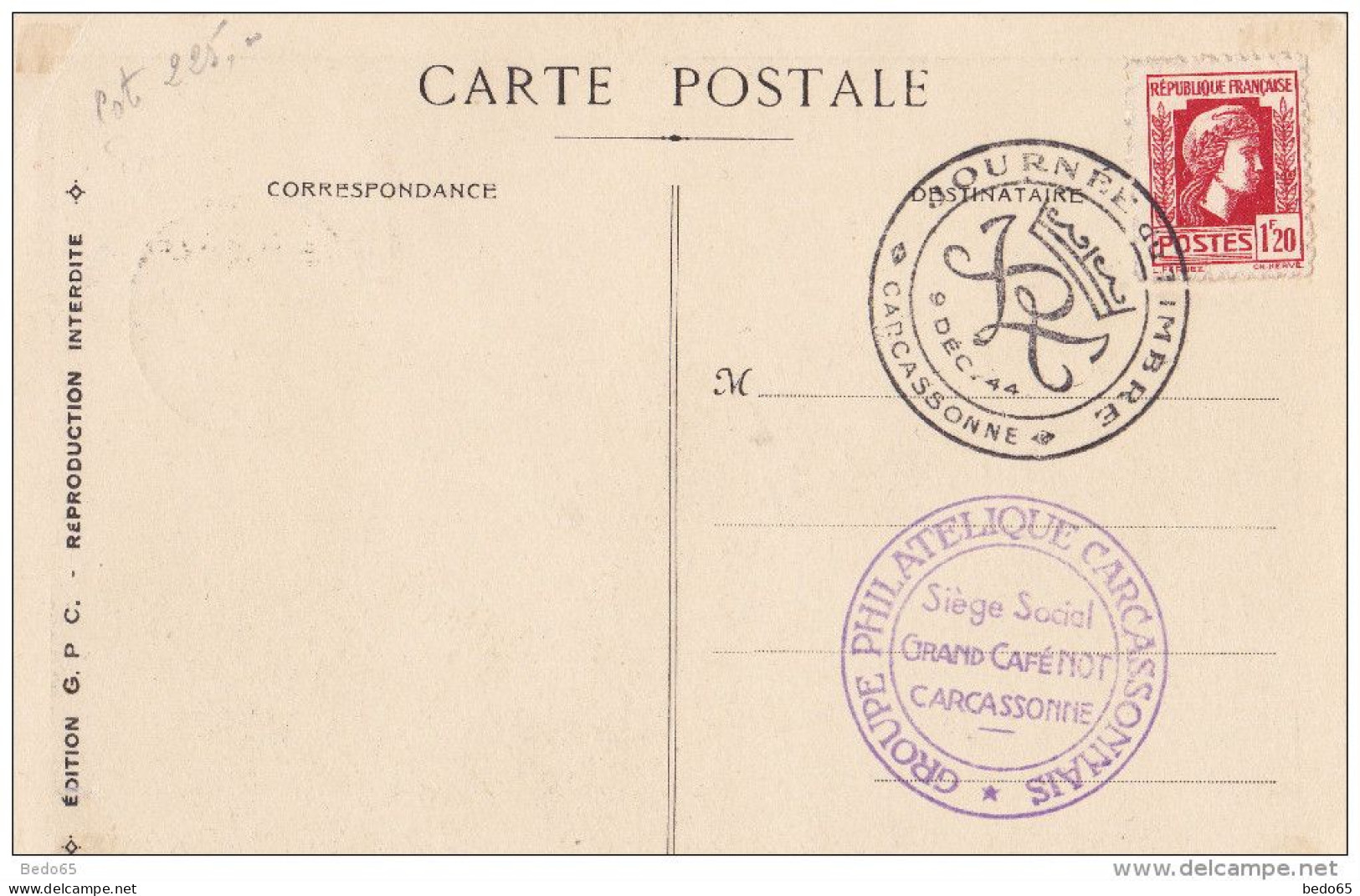 CARCASSONE N° 392 TTB - 1940-1949