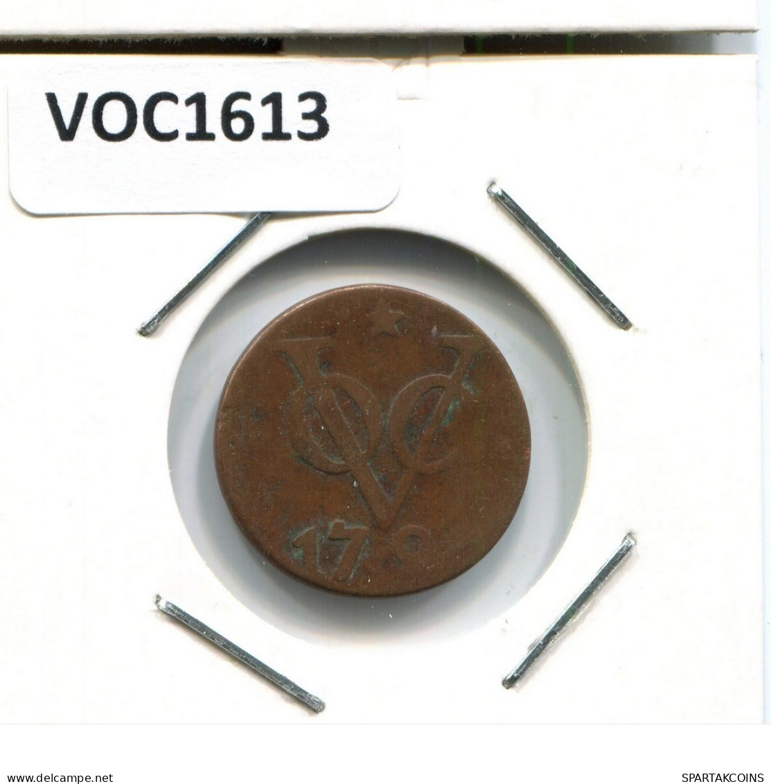 179? UTRECHT VOC DUIT NIEDERLANDE OSTINDIEN NY COLONIAL PENNY #VOC1613.10.D.A - Indes Néerlandaises