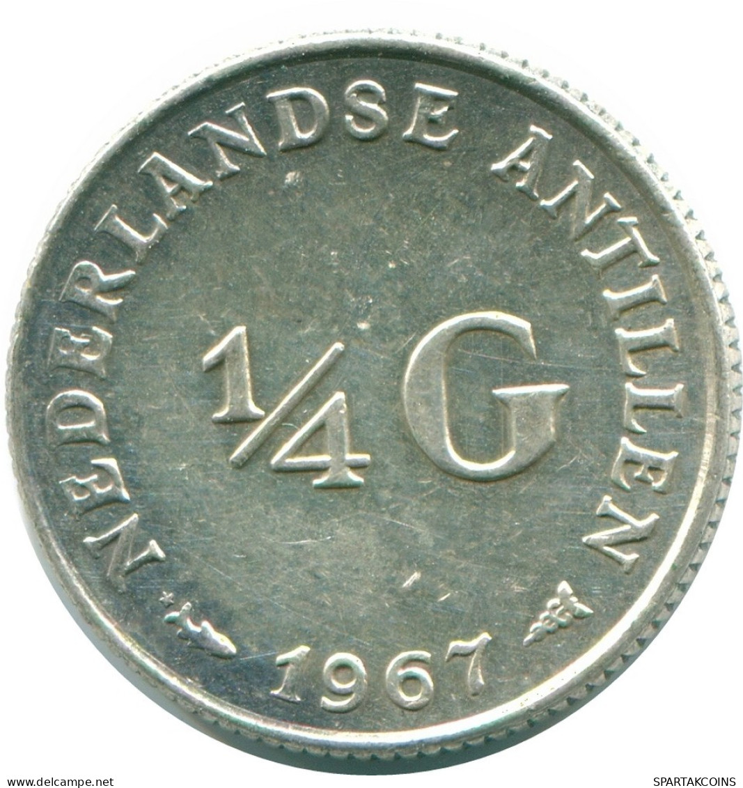 1/4 GULDEN 1967 NIEDERLÄNDISCHE ANTILLEN SILBER Koloniale Münze #NL11446.4.D.A - Antillas Neerlandesas