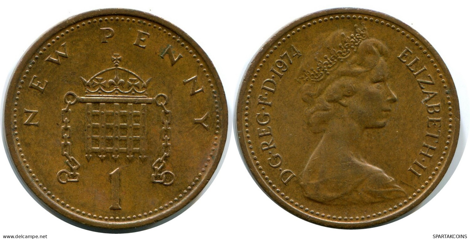 NEW PENNY 1974 UK GRANDE-BRETAGNE GREAT BRITAIN Pièce #AZ038.F.A - 1 Penny & 1 New Penny