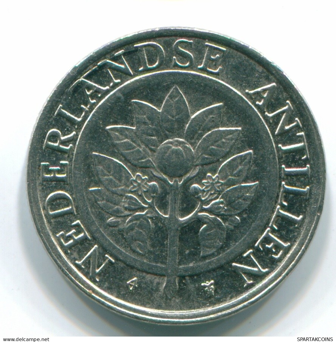 25 CENTS 1990 ANTILLAS NEERLANDESAS Nickel Colonial Moneda #S11261.E.A - Netherlands Antilles