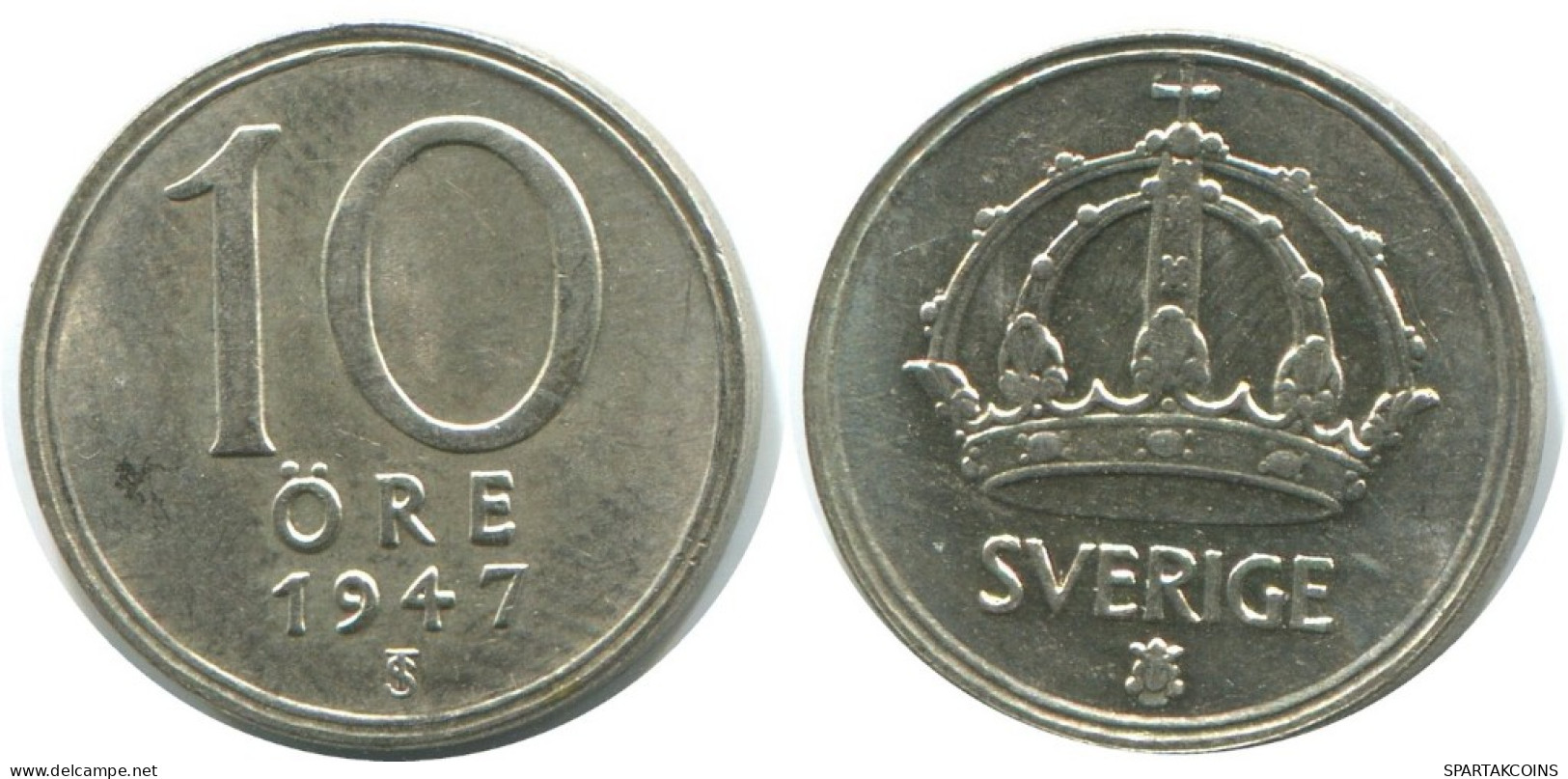 10 ORE 1947 SCHWEDEN SWEDEN SILBER Münze #AD035.2.D.A - Suède