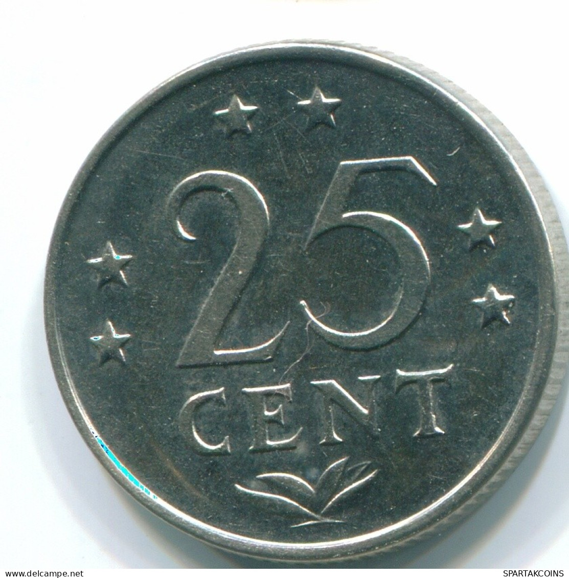 25 CENTS 1971 NETHERLANDS ANTILLES Nickel Colonial Coin #S11576.U.A - Antilles Néerlandaises