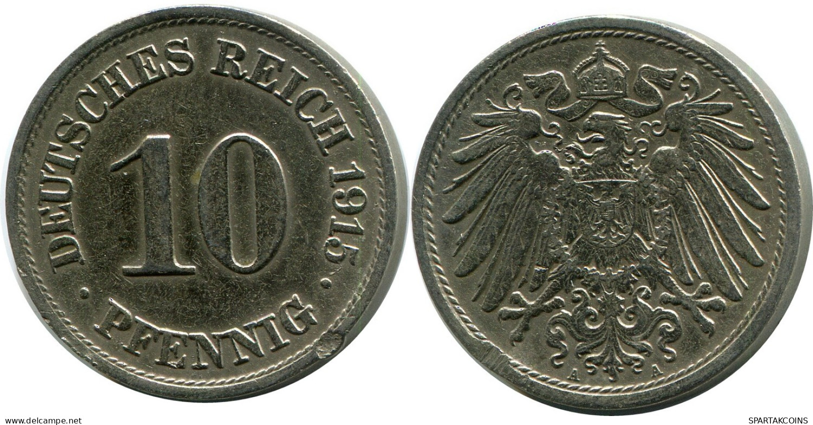 10 PFENNIG 1915 A DEUTSCHLAND Münze GERMANY #DB922.D.A - 10 Pfennig