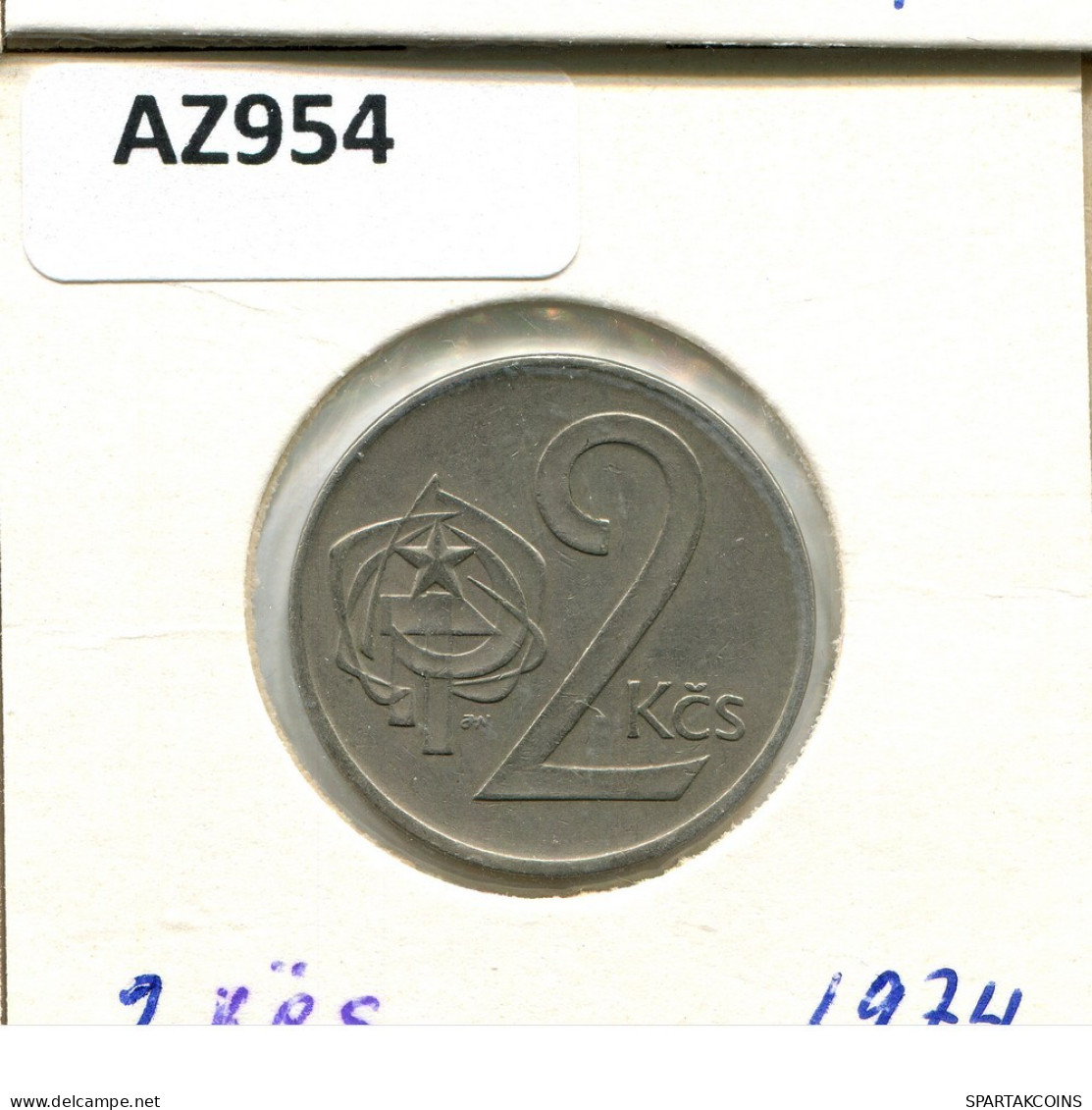 2 KORUN 1974 TSCHECHOSLOWAKEI CZECHOSLOWAKEI SLOVAKIA Münze #AZ954.D.A - Checoslovaquia