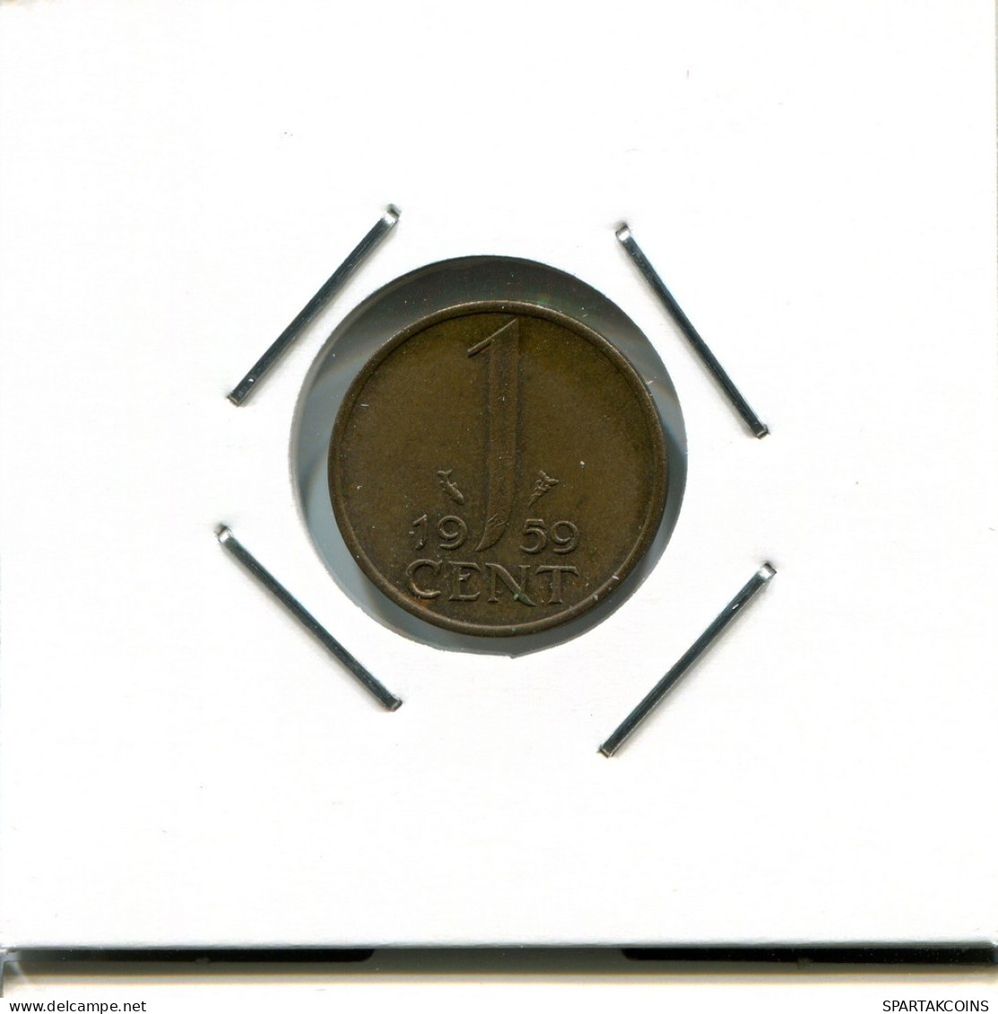 1 CENT 1959 NETHERLANDS Coin #AR526.U.A - 1948-1980: Juliana