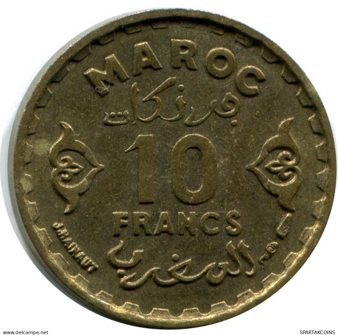 10 FRANCS 1951 MARRUECOS MOROCCO Islámico Moneda #AH679.3.E.A - Maroc