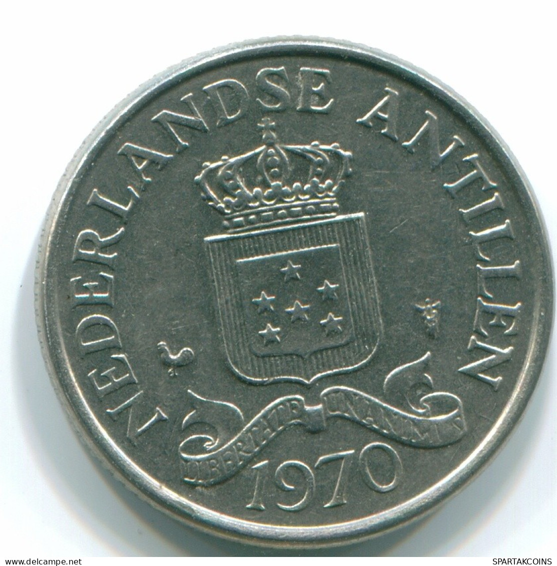 25 CENTS 1970 NIEDERLÄNDISCHE ANTILLEN Nickel Koloniale Münze #S11452.D.A - Antillas Neerlandesas