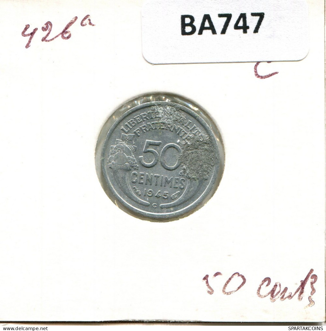 50 CENTIMES 1945 FRANCE French Coin #BA747.U.A - 50 Centimes