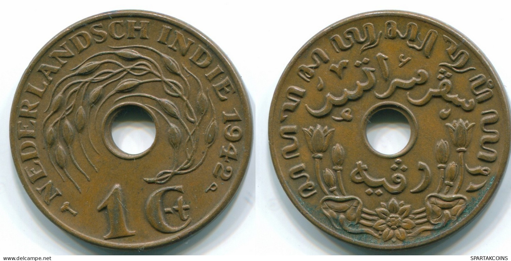 1 CENT 1942 INDIAS ORIENTALES DE LOS PAÍSES BAJOS INDONESIA Bronze #S10305.E.A - Niederländisch-Indien